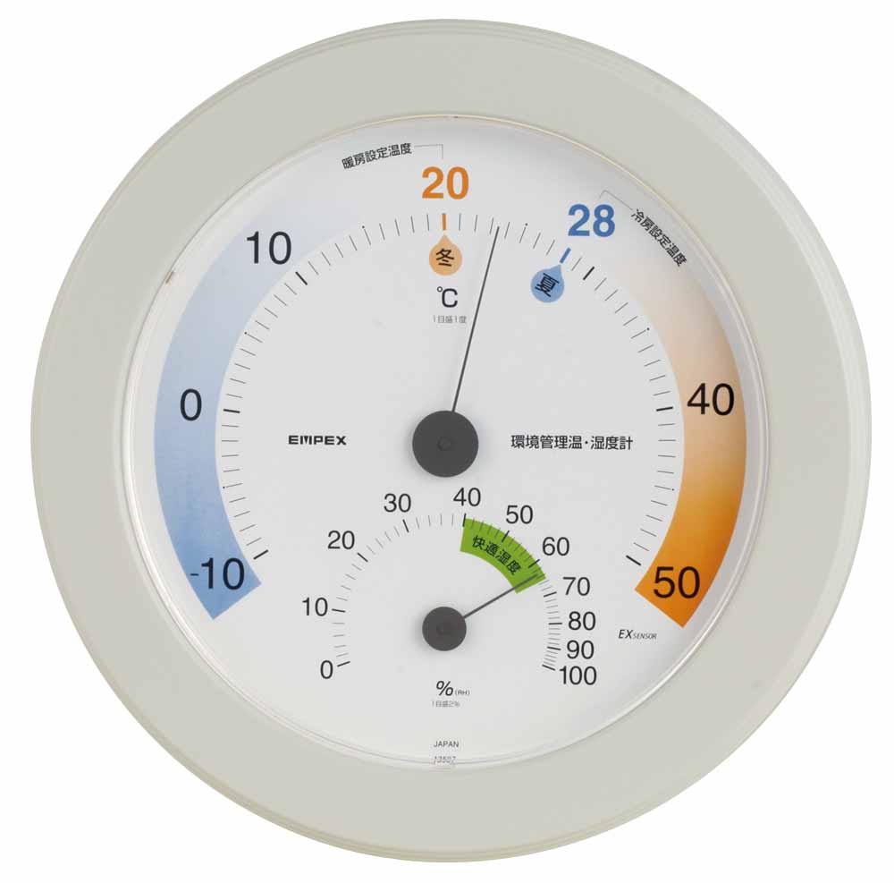 EMPEX エンペックス 生活管理 温度 湿度計 食中毒注意計 TM-2511 ホワイト